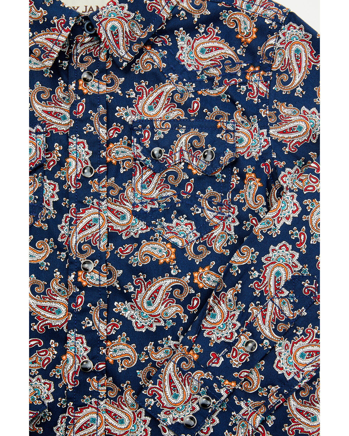 Image #2 - Cody James Toddler Boys' Grand Finale Paisley Print Long Sleeve Snap Western Shirt, Navy, hi-res