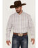 George Strait By Wrangler Men's Small Plaid Button-Down Western Shirt - Big & Tall , Rose, hi-res
