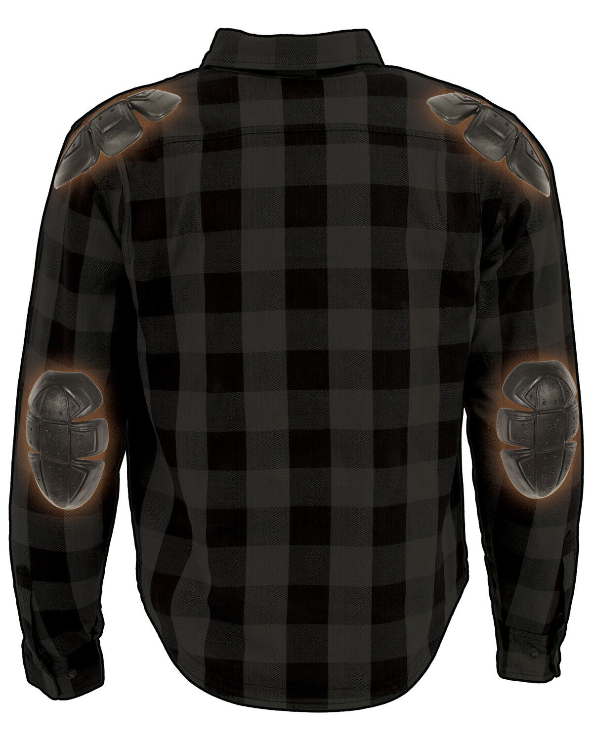 Image #2 - Milwaukee Performance Men's Aramid Checkered Plaid Biker Shirt, Dark Grey, hi-res