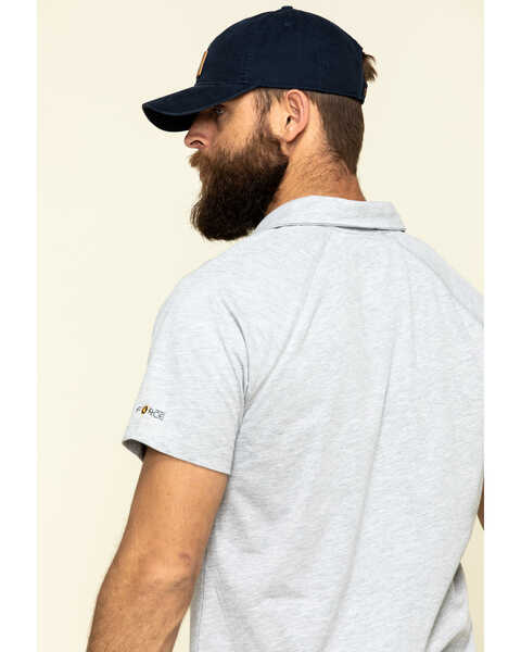 Image #5 - Carhartt Men's Force Cotton Pocket Polo Work Shirt , Heather Grey, hi-res