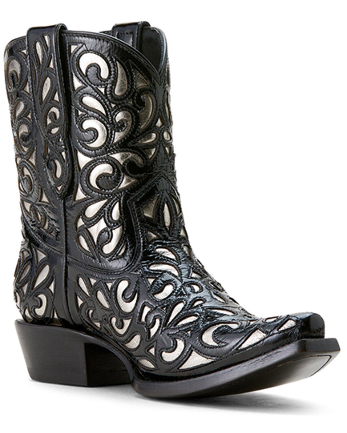 Ariat Women's Valentina Outlay Western Booties - Snip Toe, Black, hi-res