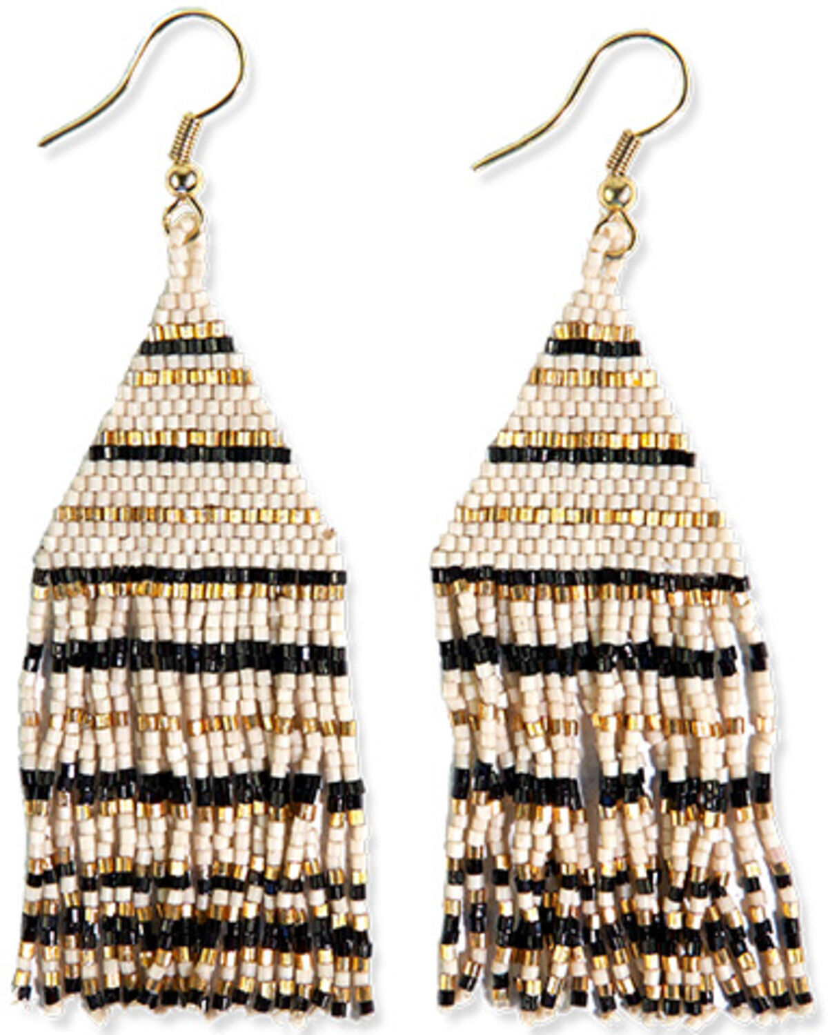 Image #1 - Ink + Alloy Women's Lexie Horizontal Stripe Beaded Fringe Earrings, Multi, hi-res