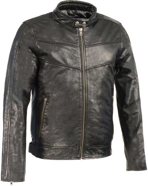 Image #1 - Milwaukee Leather Men's Stand Up Collar Leather Jacket  , Black, hi-res