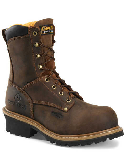 Carolina Men's Poplar Logger Boots - Composite Toe, Beige/khaki, hi-res