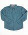Image #1 - Cody James Toddler Boys' Bourbon Geo Print Long Sleeve Pearl Snap Western Shirt, Navy, hi-res