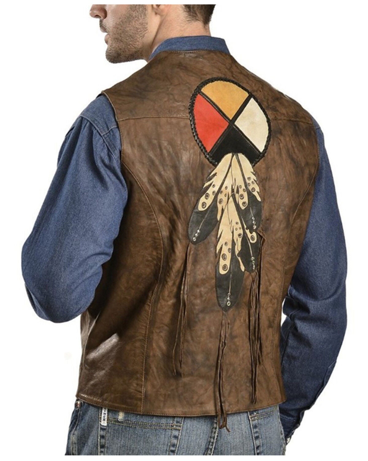 Image #1 - Kobler Circle of Life Leather Vest, Brown, hi-res
