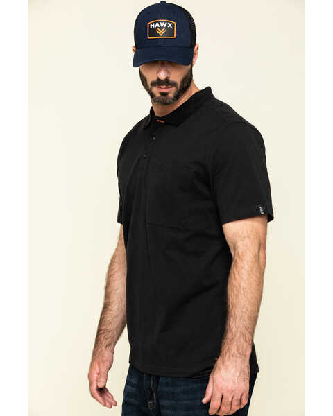 Image #3 - Hawx Men's Miller Pique Short Sleeve Work Polo Shirt , Black, hi-res