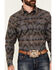 Image #3 - Cody James Men's Sebine Southwestern Print Long Sleeve Snap Flannel Shirt, Brown, hi-res