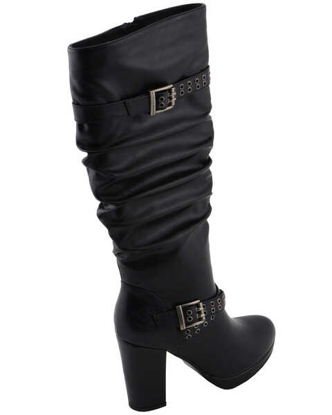 Image #9 - Milwaukee Leather Women's Slouch Platform Boots - Round Toe, Black, hi-res
