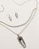 Image #1 - Shyanne Women's Mystic Summer Feather Pendant Jewelry Set, Silver, hi-res