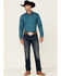 Image #2 - Cody James Men's Direction Southwestern Stripe Long Sleeve Snap Western Shirt , Blue, hi-res