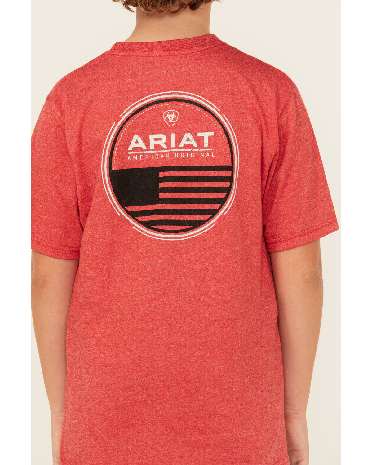 Image #4 - Ariat Boys' Flag Scope Logo Short Sleeve Graphic T-Shirt, Burgundy, hi-res