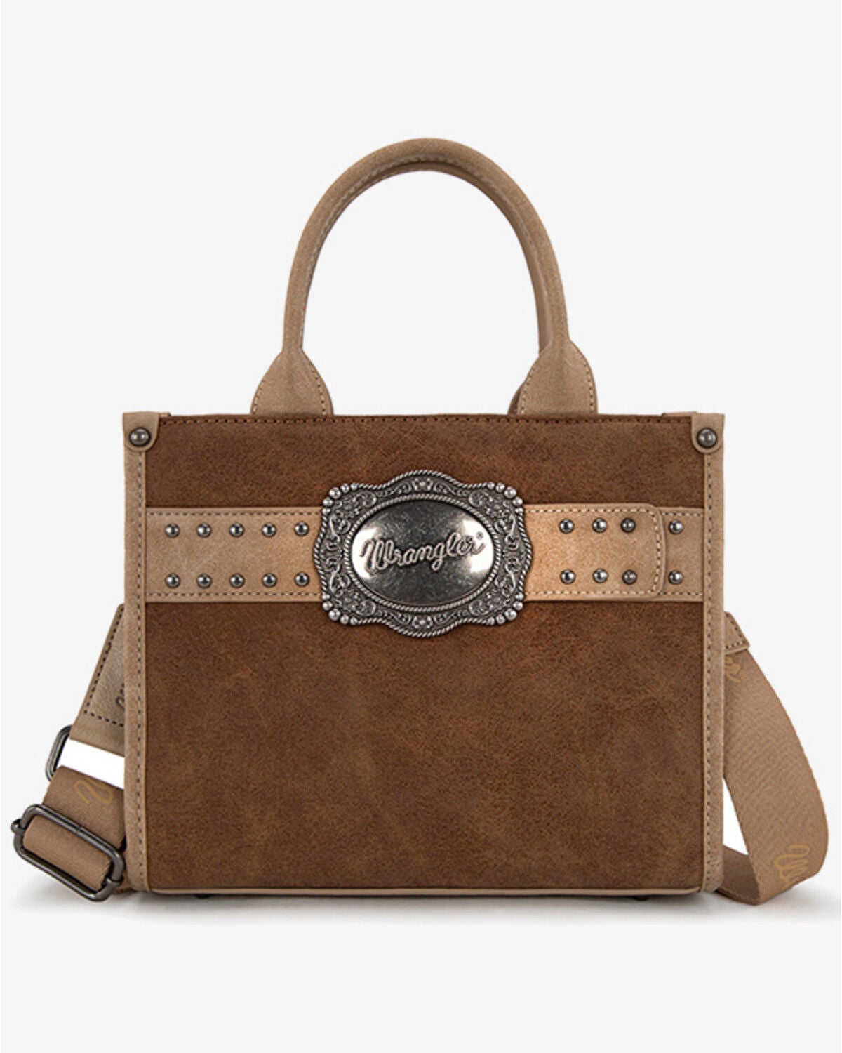 Image #1 - Wrangler Women's Buckle Crossbody Carry Large Tote, Brown, hi-res