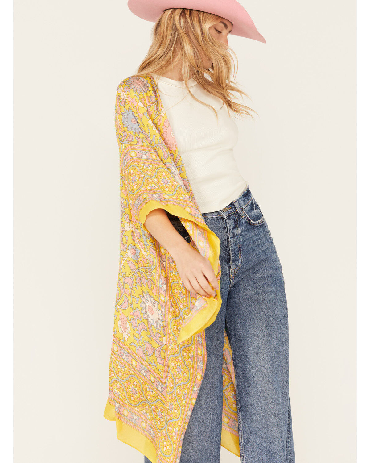 Image #2 - Free People Women's Magic Dance Kimono, Yellow, hi-res