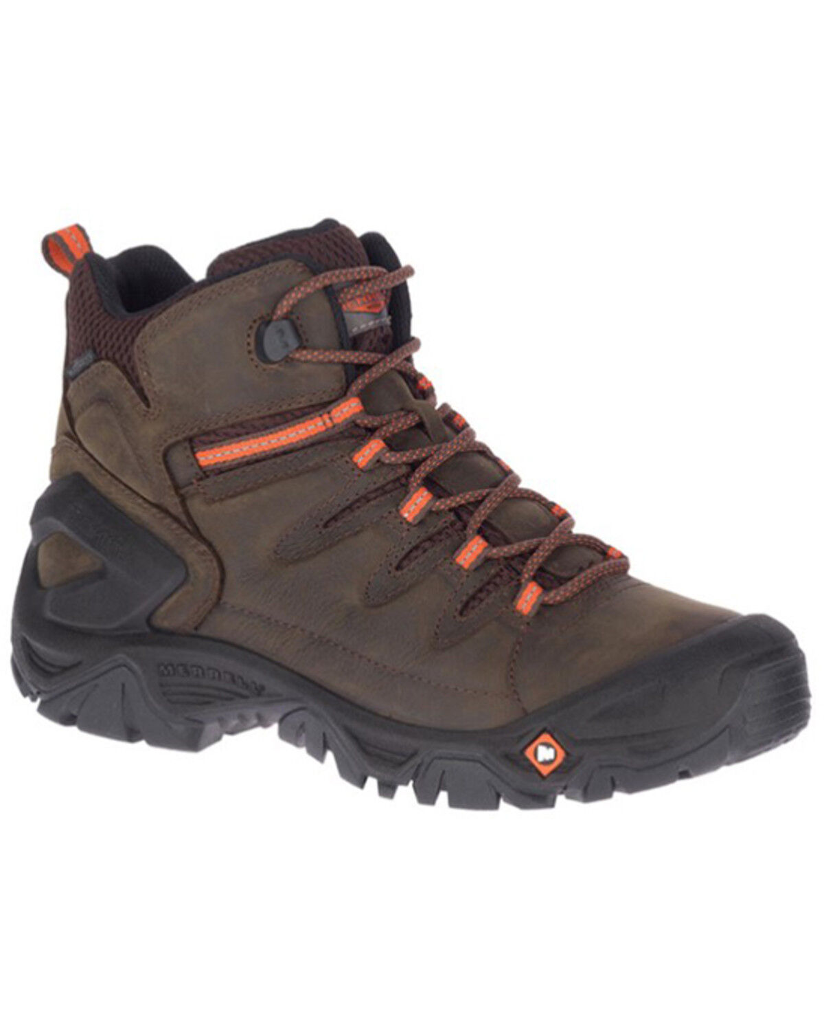 Image #1 - Merrell Men's Strongfield Waterproof Work Boots - Soft Toe, Dark Brown, hi-res