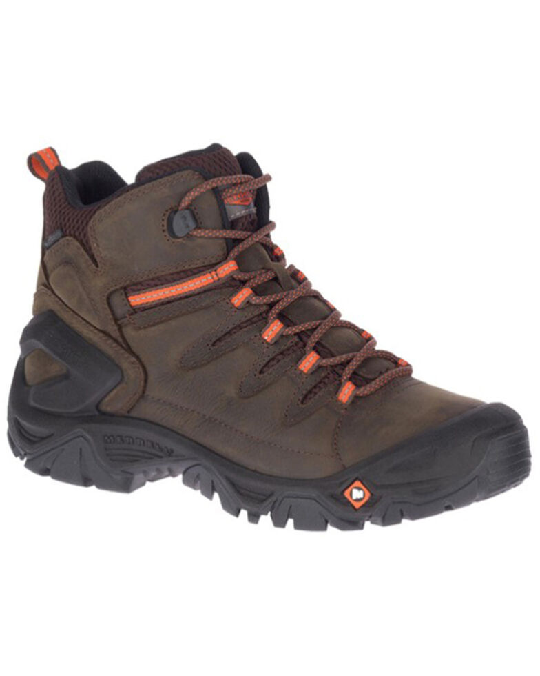Merrell Men's Strongfield Waterproof Work Boots - Soft Toe, Dark Brown, hi-res