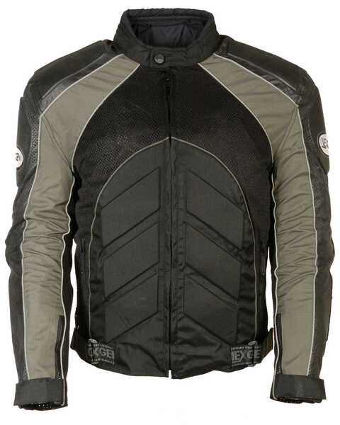 Milwaukee Leather Men's Combo Leather Textile Mesh Racer Jacket - 5X, Dark Grey, hi-res