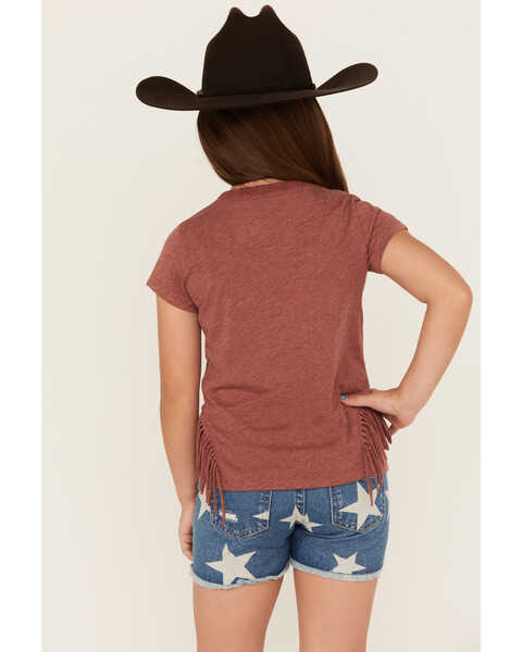 Image #4 - Shyanne Girls' Life of the Rodeo Short Sleeve Graphic Tee, Dark Red, hi-res