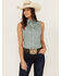 Image #1 - Wrangler Retro Women's Floral Print Sleeveless Pearl Snap Western Shirt , Slate, hi-res