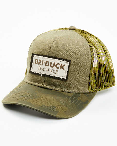 Image #1 - Dri-Duck Men's Olive & Camo Range Trucker Cap , Olive, hi-res