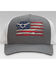 RopeSmart Men's All-American Rubber Steer Flag Mesh-Back Ball Cap , Grey, hi-res