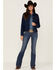 Image #5 - RANK 45® Women's Signature Denim Pocket Stitch Rancher Jacket, Medium Wash, hi-res