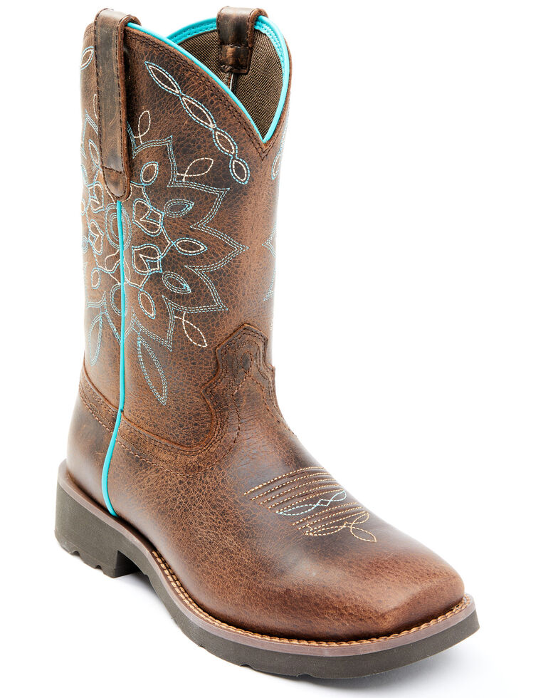 Rank 45 Women's Zenith Performance Western Boots - Broad Square Toe, Brown, hi-res