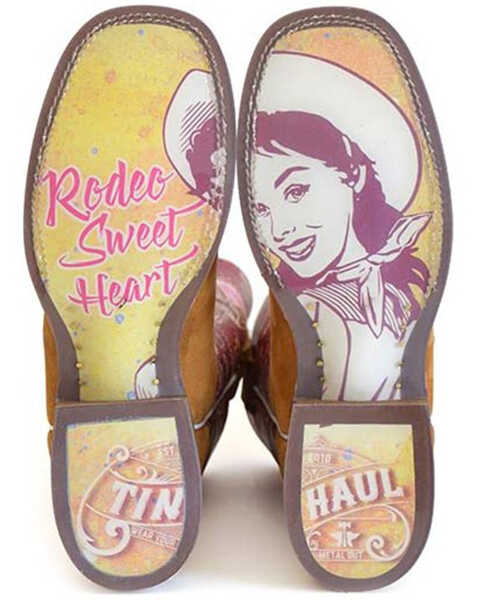 Image #2 - Tin Haul Women's Rodeo Sweetheart Western Boots - Broad Square Toe, Brown, hi-res
