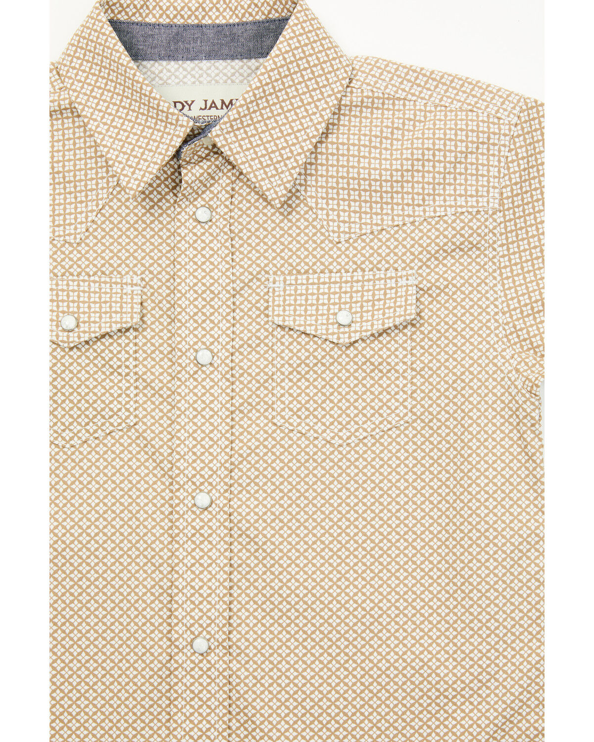 Image #2 - Cody James Toddler Boys' Grill and Greet Medallion Print Short Sleeve Snap Western Shirt, Tan, hi-res
