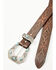 Image #2 - Shyanne Women's Stone Buckle Southwestern Print Embossed Belt, Dark Brown, hi-res