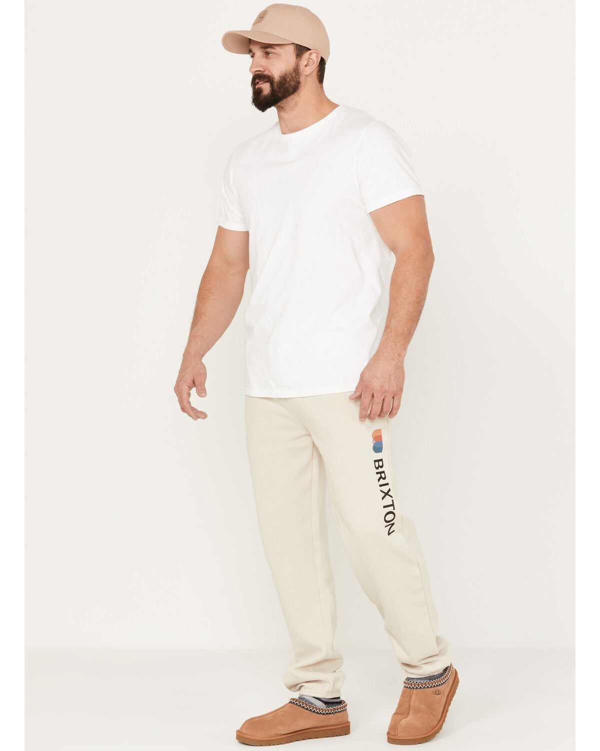 Brixton Men's Alton Line Fleece Jogger, Beige/khaki, hi-res