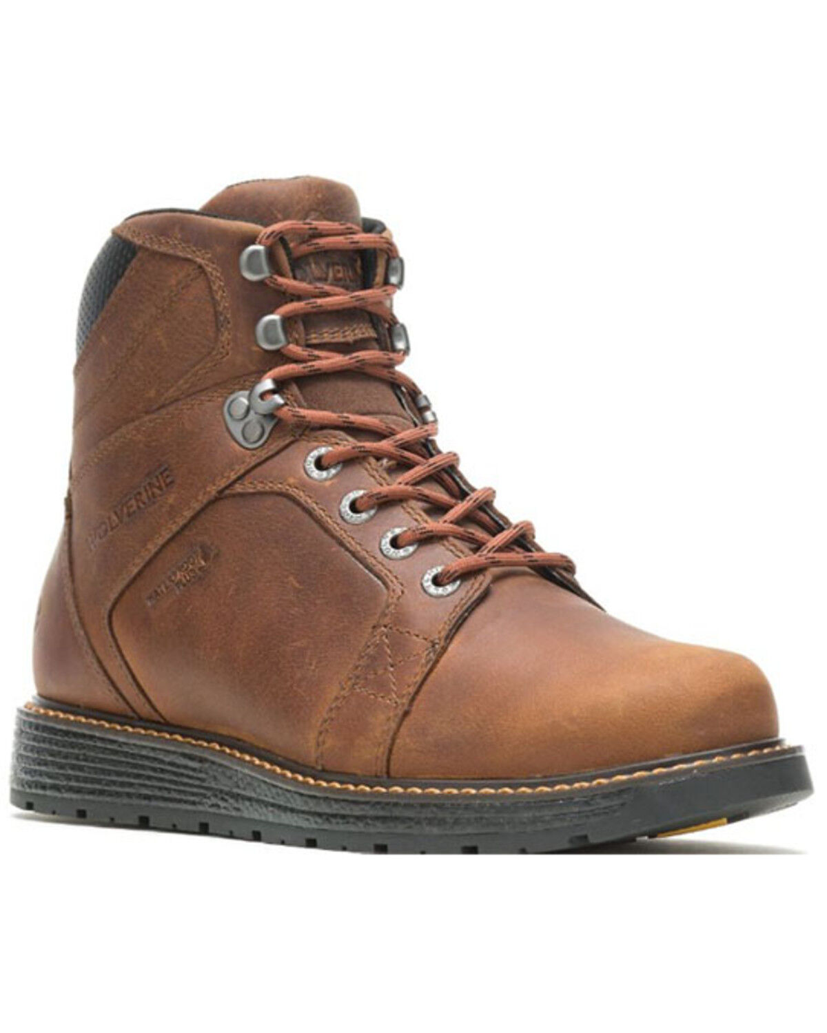 Image #1 - Wolverine Men's Brown Hellcat Waterproof Work Boots - Soft Toe, Brown, hi-res