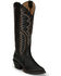 Image #1 - Justin Women's Evelyn Tall Western Boots - Snip Toe, Black, hi-res