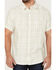 Brothers & Sons Men's Large Plaid Short Sleeve Button Down Western Shirt , Cream, hi-res