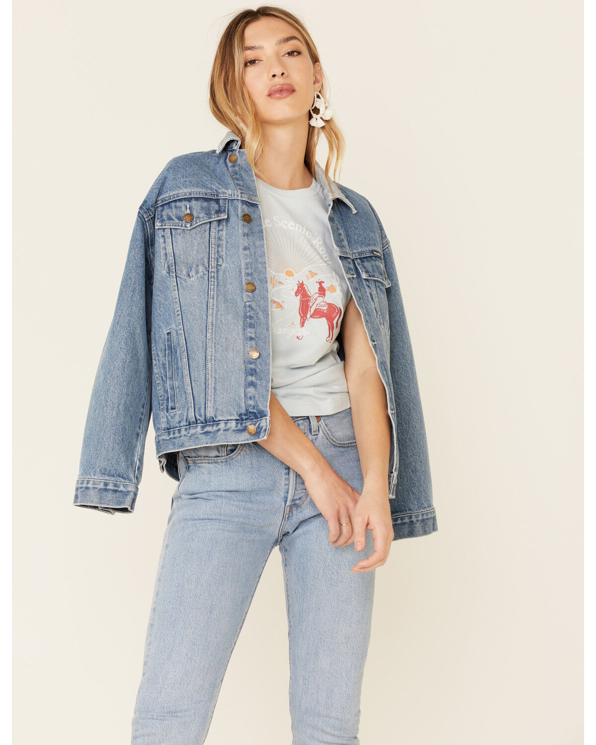 Image #1 - Wrangler Women's Take The Scenic Route Graphic Tee, Blue, hi-res