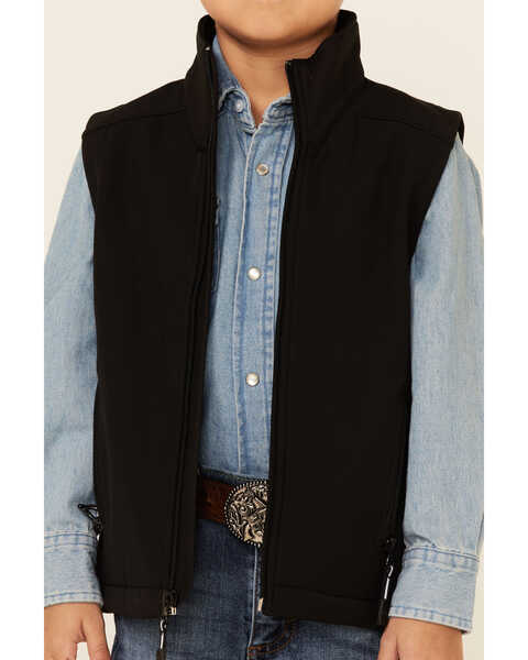 Image #3 - Roper Boys' Black Softshell Fleece Vest , , hi-res