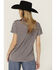 Image #4 - Blended Women's Nashville Embellished Short Sleeve Graphic Tee, Grey, hi-res