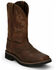 Justin Men's Driller Western Work Boots - Steel Toe, Tan, hi-res