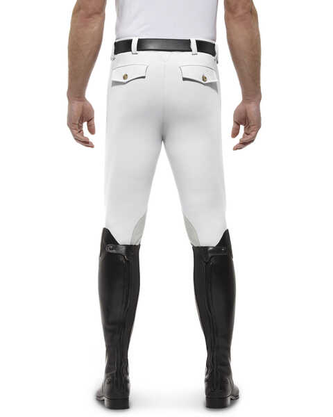 Ariat Men's Olympia Front Zip Knee Pad Riding Breeches, White, hi-res