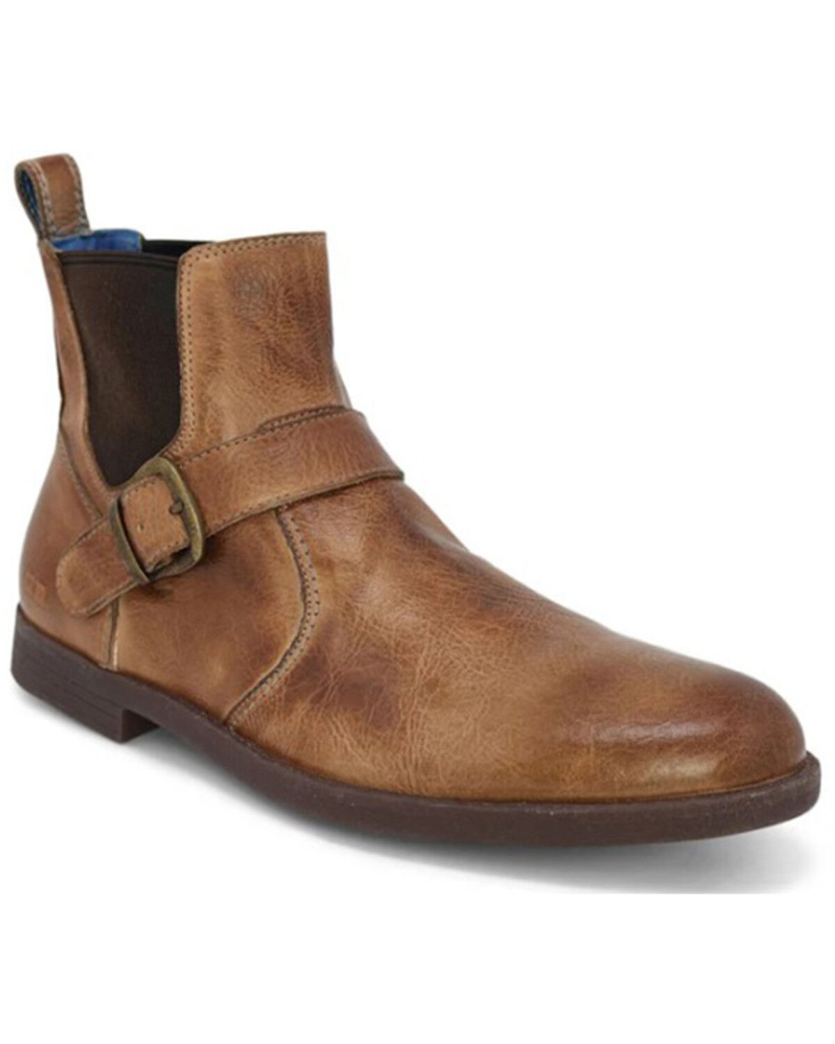 Image #1 - Evolutions Men's Michelangelo Side Buckle Chelsea Boots - Round Toe, Brown, hi-res