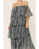 Image #2 - Z&L Women's Off-the-Shoulder Star Print Tiered Midi Dress, Multi, hi-res