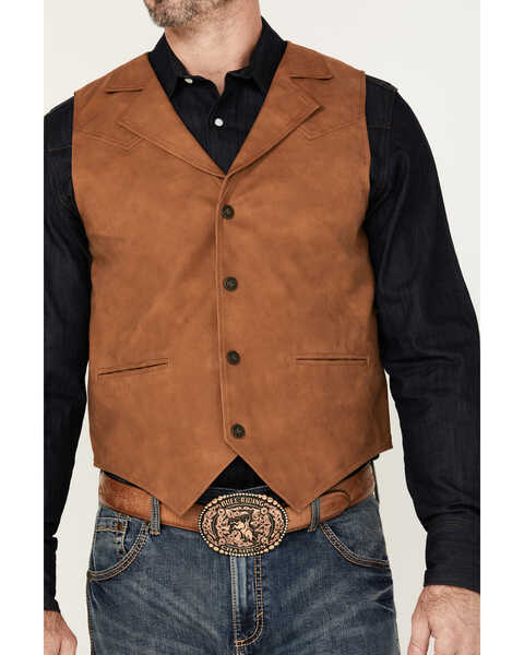 Image #2 - Cody James Men's Hideout Faux Leather Vest, Lt Brown, hi-res
