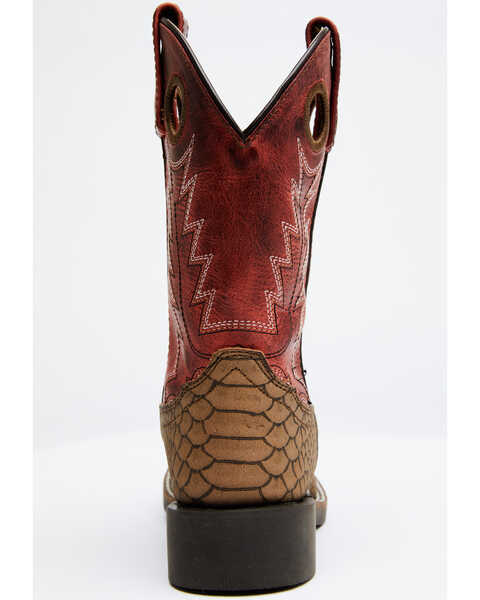 Image #5 - Cody James Boys' Reptile Print Western Boots - Broad Square Toe, Red/brown, hi-res