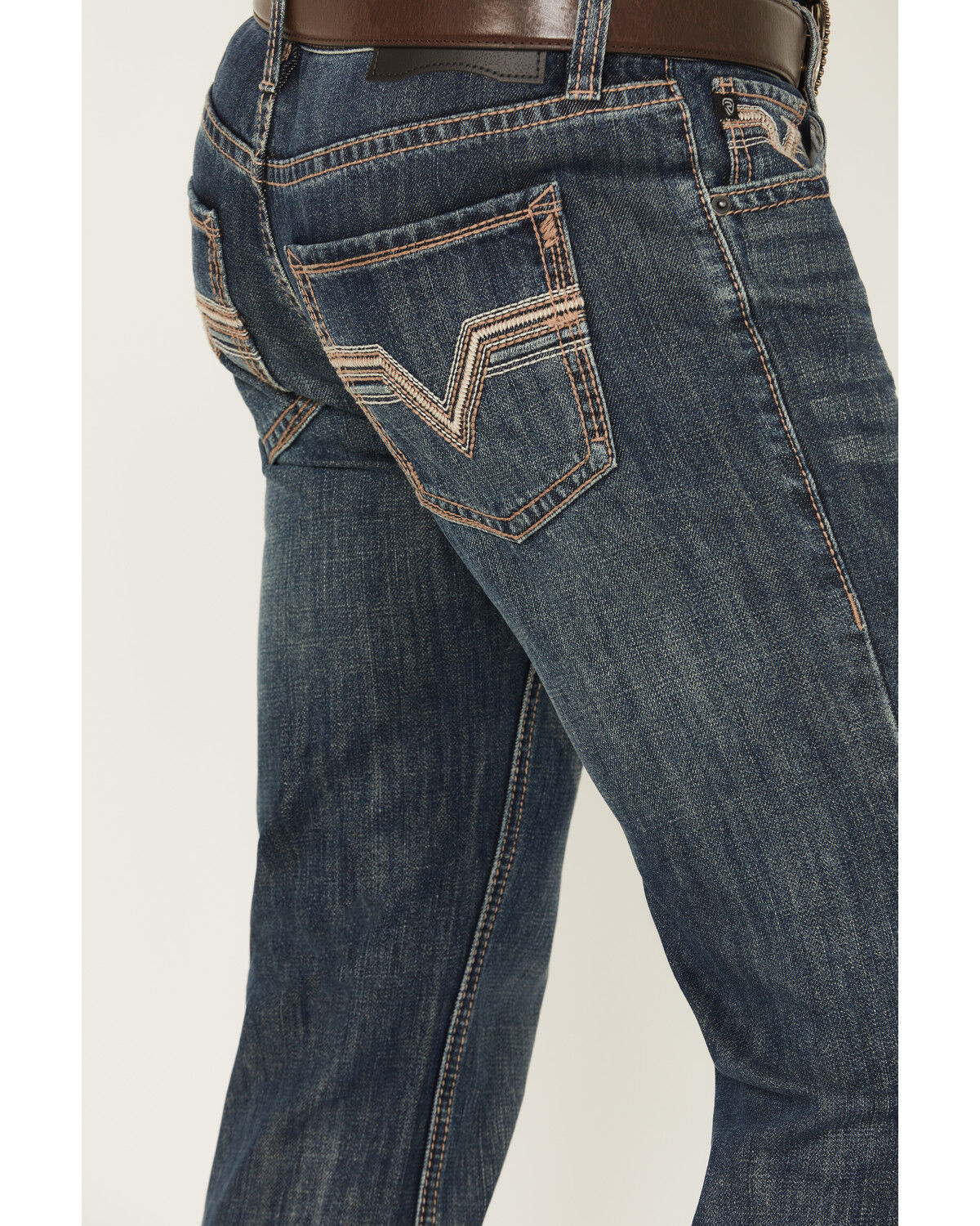 Image #4 - Rock & Roll Denim Men's Double Barrel Medium Wash Relaxed Straight Denim Jeans, Medium Wash, hi-res