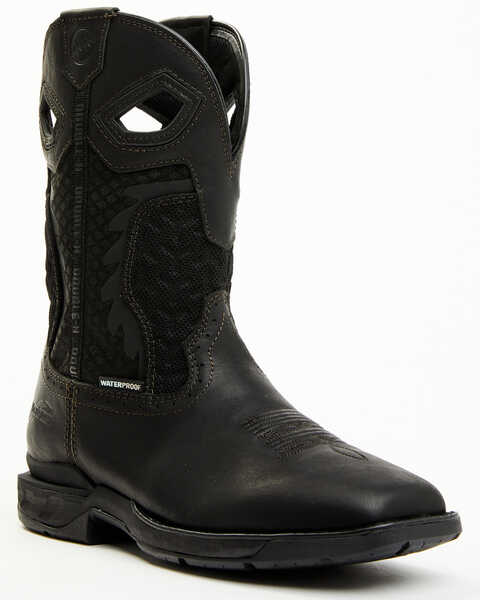 Double H Men's Shadow Waterproof Roper Boots - Broad Square Toe, Black, hi-res