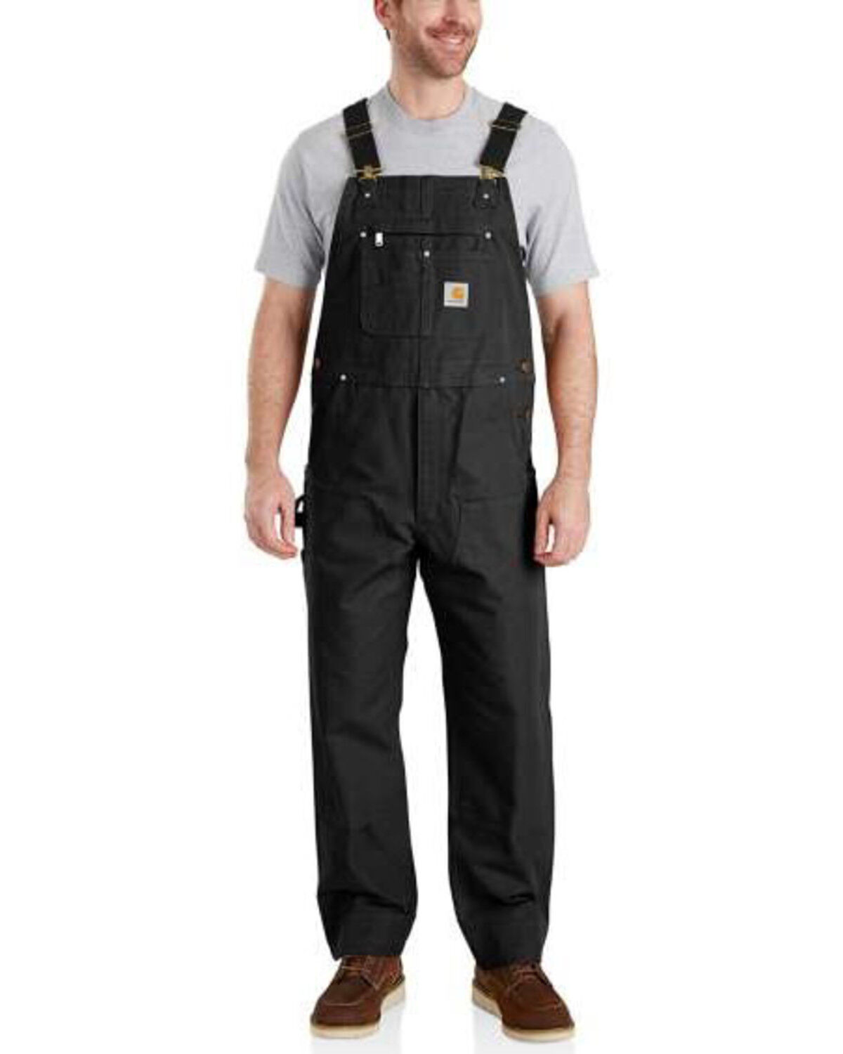Image #1 - Carhartt Men's Duck Bib Work Overalls - Big, Black, hi-res