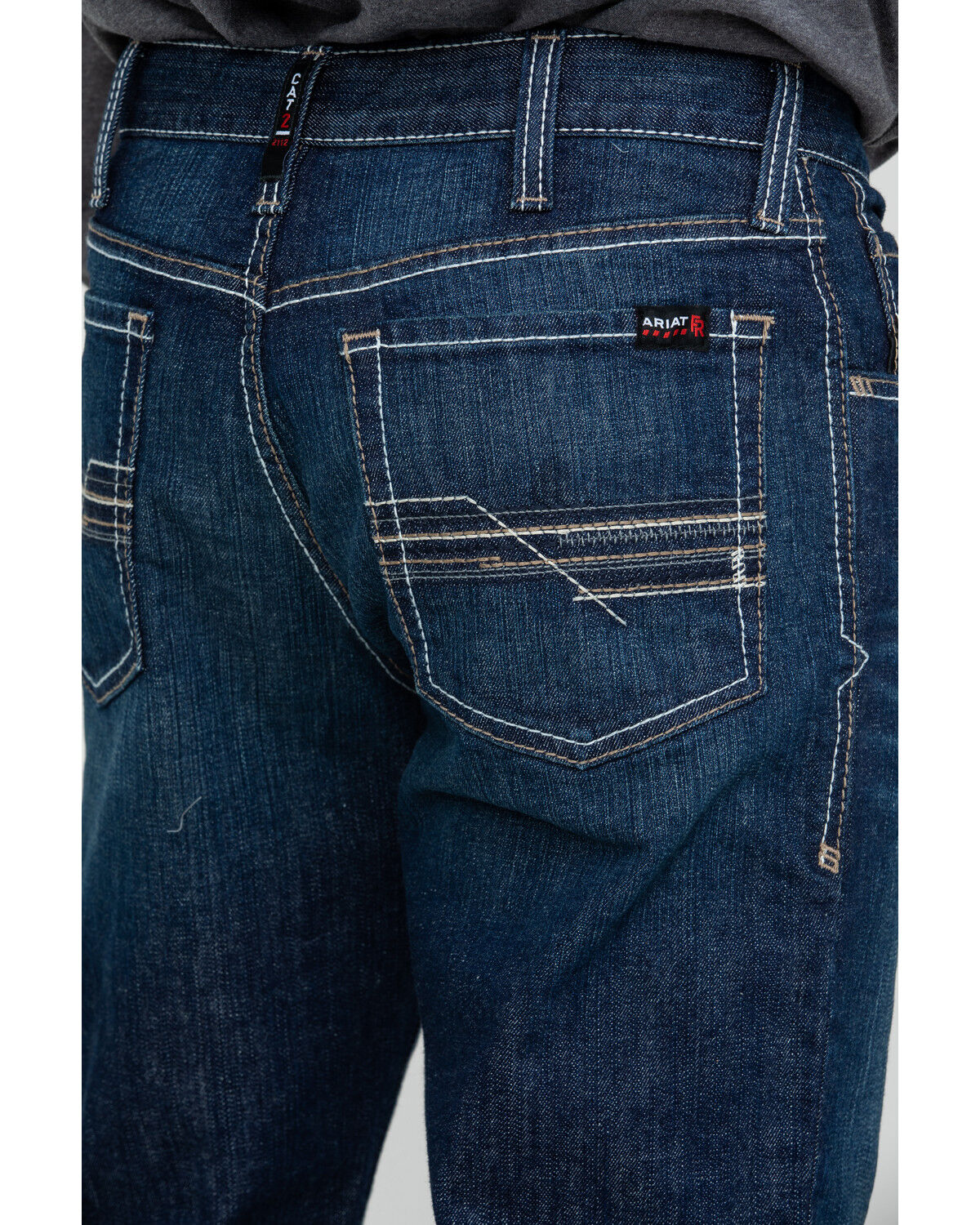 Image #4 - Ariat Men's FR M4 Durastretch Lineup Straight Work Jeans, Blue, hi-res