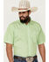 Image #2 - Panhandle Select Men's Geo Print Short Sleeve Button-Down Western Shirt, Light Green, hi-res