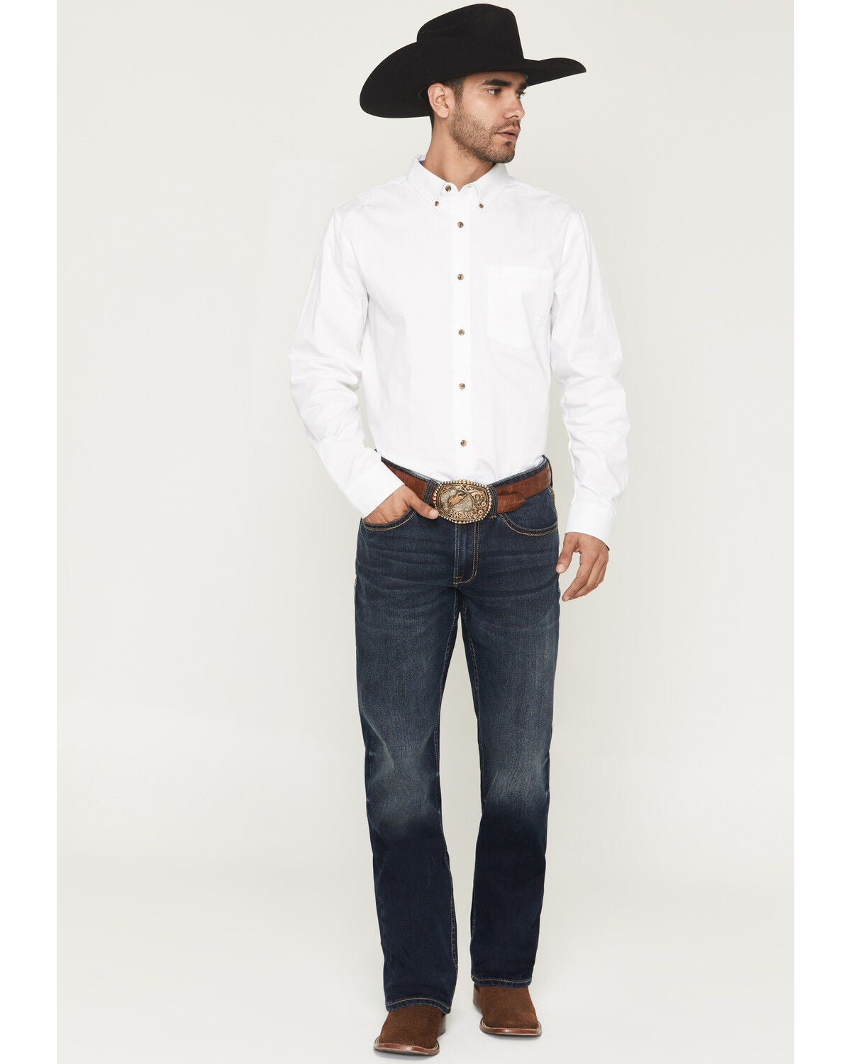 Image #1 - Cody James Men's Brock Wash Wyatt Slim Bootcut Stretch Denim Jeans, Dark Wash, hi-res