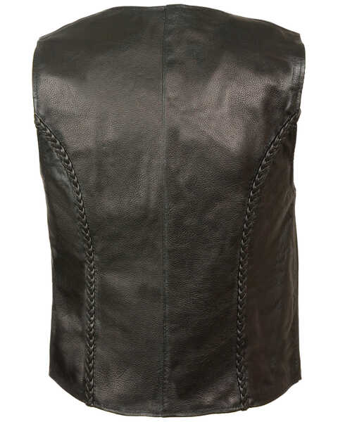 Image #2 - Milwaukee Leather Women's Zipper Front Braided Vest - 5XL, Black, hi-res